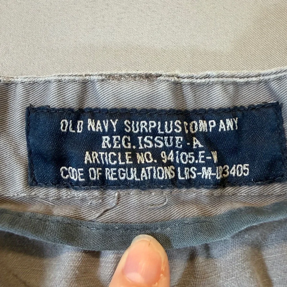 Old Navy Surplus Co Mens Gray Chino Vintage Shorts 34 Distressed Grunge Skate‎